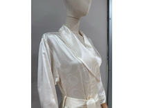 Халат унисекс Жемчужины кремовый шелковый / Silk Made in Germany