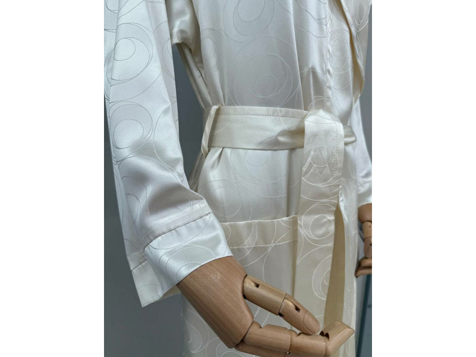 Халат унисекс Жемчужины кремовый шелковый / Silk Made in Germany