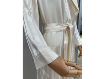 Халат унисекс Полоса кремовая шелковый / Silk Made in Germany