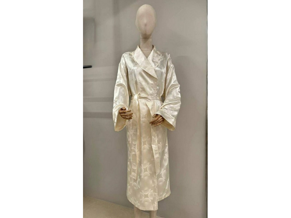 Халат унисекс Спираль кремовая шелковый / Silk Made in Germany