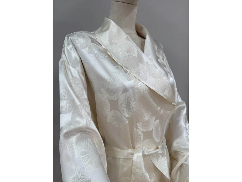 Халат унисекс Спираль кремовая шелковый / Silk Made in Germany