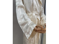 Халат унисекс Спираль кремовая шелковый / Silk Made in Germany