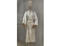 Халат унисекс Вензеля кремовые шелковый / Silk Made in Germany