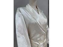 Халат унисекс Вензеля кремовые шелковый / Silk Made in Germany