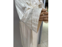 Халат унисекс Пунктир кремовый шелковый / Silk Made in Germany