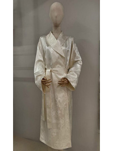 Халат унисекс Восточные огурцы кремовые шелковый / Silk Made in Germany