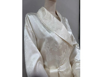 Халат унисекс Восточные огурцы кремовые шелковый / Silk Made in Germany