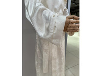 Халат унисекс Восточные огурцы кремовые шелковый / Silk Made in Germany