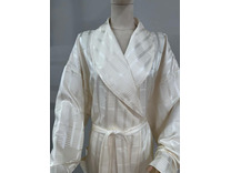 Халат унисекс Мелкая полоска кремовая шелковый / Silk Made in Germany