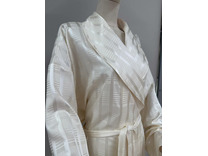 Халат унисекс Мелкая полоска кремовая шелковый / Silk Made in Germany