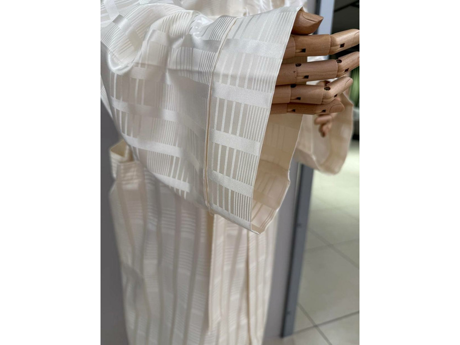 Халат унисекс Мелкая полоска кремовая шелковый / Silk Made in Germany
