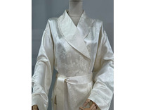 Халат унисекс Огурцы кремовые шелковый / Silk Made in Germany