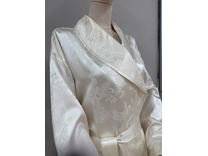 Халат унисекс Огурцы кремовые шелковый / Silk Made in Germany