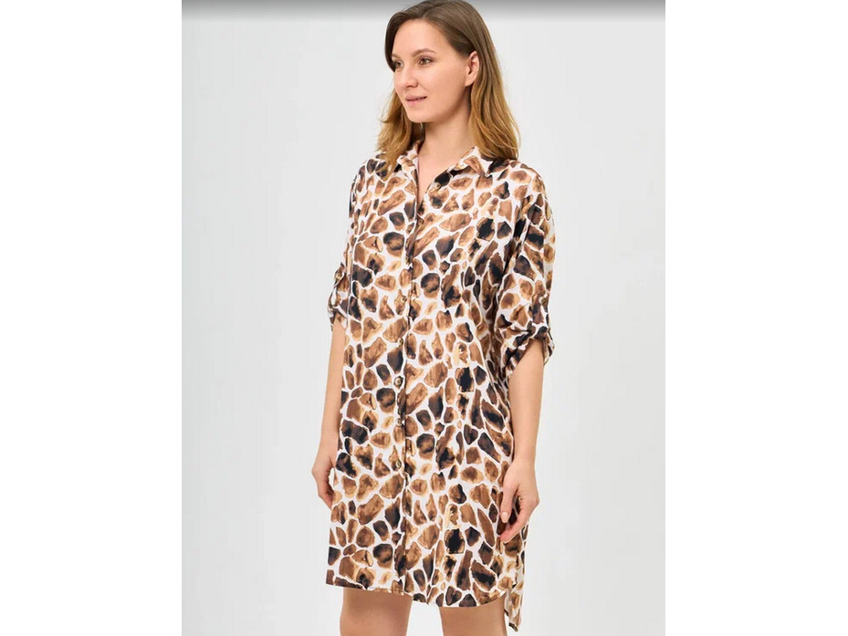 Халат-рубашка женский 31441-01 Аура Жираф / Mybelstory Халат-рубашка женский 31441-01 Аура Жираф / Mybelstory