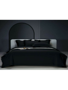 Постельное белье Черный бархатный полисатин 1,5 сп / Winni