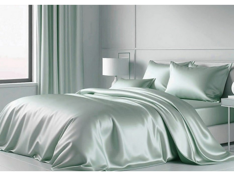 Простыня Ледяная мята сатин премиум 240*260 / Спать Пора