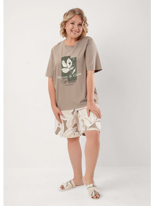 Пижама женская, футболка и шорты LP26-1213 / Clever