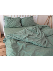 Наволочка 143YD-3 Зеленый меланж уваренный хлопок 50*70 / Tia