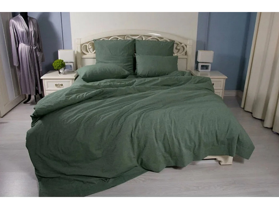 Наволочка 143YD-9 Зеленый уваренный хлопок 70*70 / Tia Наволочка 143YD-9 Зеленый уваренный хлопок 70*70 / Tia