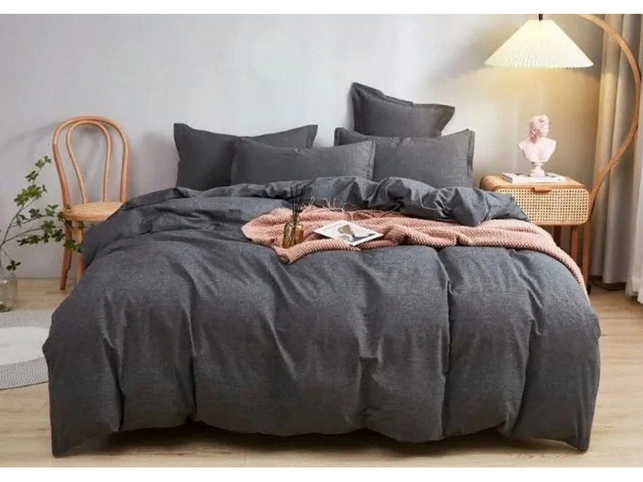 Пододеяльник 143YD-2 Черный джинс уваренный хлопок 200*220 / Tia