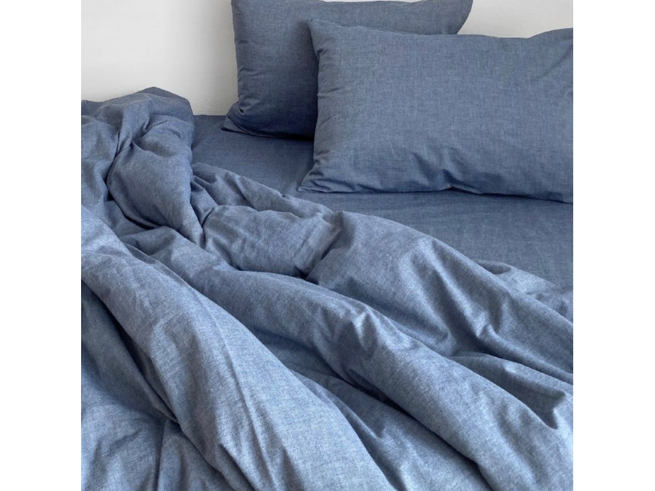 Простыня 143YD-5 Джинс уваренный хлопок 180*260 / Tia