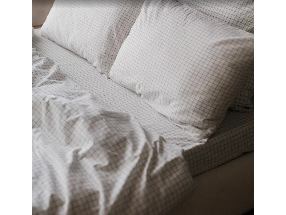 Пододеяльник 143YD-42 Белый клетка уваренный хлопок 160*220 / Tia Пододеяльник 143YD-42 Белый клетка уваренный хлопок 160*220 / Tia