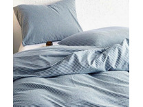 Пододеяльник 143YD-52 Джинс белая полоса уваренный хлопок 160*220 / Tia