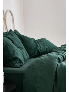 Пододеяльник 143YD-75 Темно-зеленый уваренный хлопок 200*220 / Tia