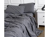 Пододеяльник 143YD-62 Графитовый тонкая клетка уваренный хлопок 160*220 / Tia