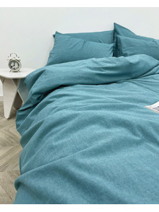 Наволочка 143YD-19 Бирюзовый меланж уваренный хлопок 50*70 / Tia