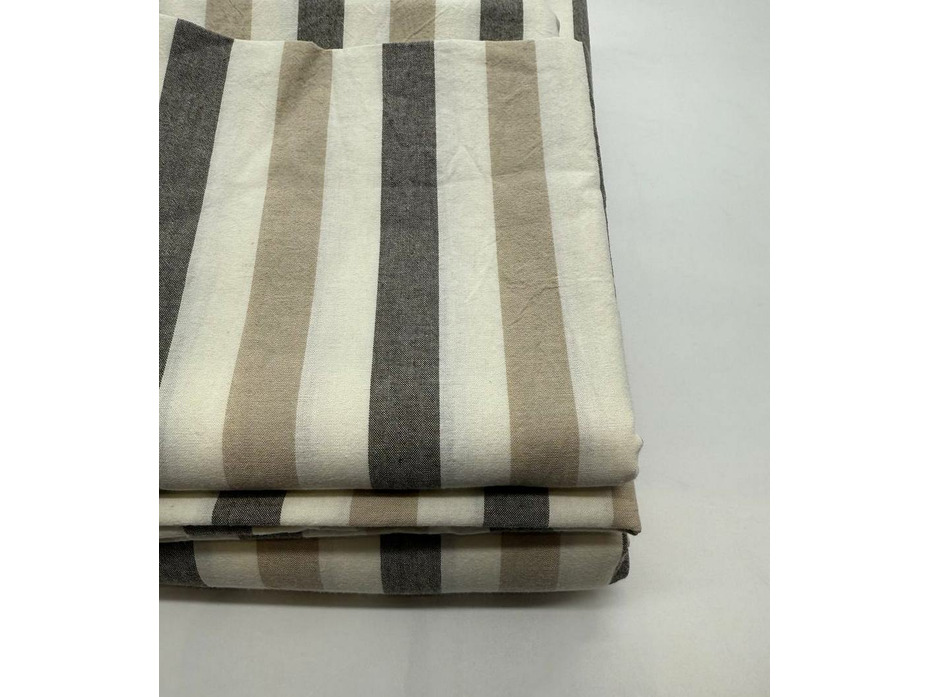 Пододеяльник 143YD-74 Кофейный широкая полоса уваренный хлопок 200*220 / Tia