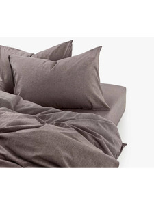 Простыня 143YD-15 Коричневый меланж уваренный хлопок 180*260 / Tia
