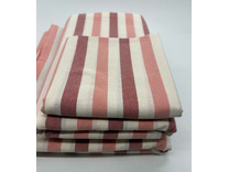 Простыня 143YD-70 Бордово-розовый широкая полоса уваренный хлопок 240*260 / Tia
