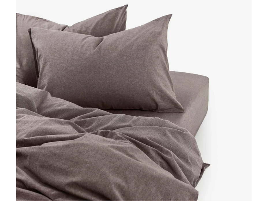 Наволочка 143YD-15 Коричневый меланж уваренный хлопок 70*70 / Tia