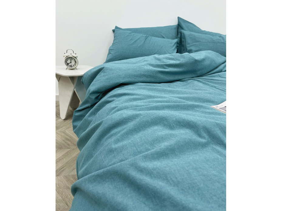 Наволочка 143YD-19 Бирюзовый меланж уваренный хлопок 70*70 / Tia