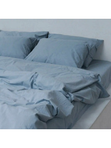 Простыня 143YD-1 Серо-голубой уваренный хлопок 180*260 / Tia