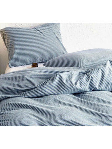 Пододеяльник 143YD-52 Джинс белая полоса уваренный хлопок 200*220 / Tia
