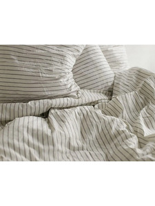 Пододеяльник 143YD-66 Белый полоса уваренный хлопок 200*220 / Tia