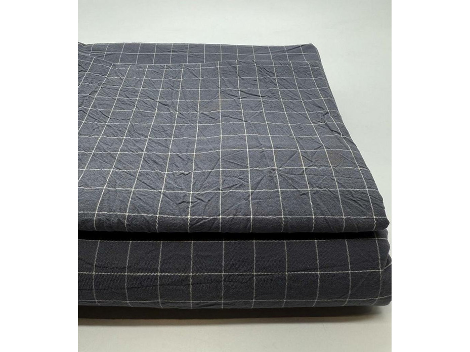 Простыня 143YD-62 Графитовый тонкая клетка уваренный хлопок 240*260 / Tia