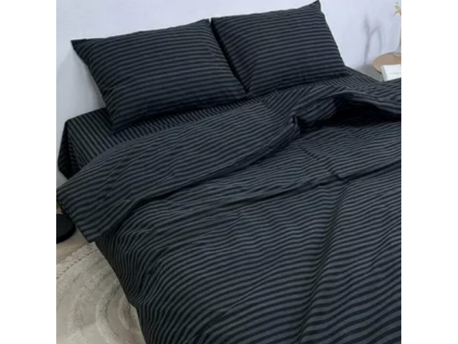 Наволочка 143YD-76 Черно-белый тонкая полоса уваренный хлопок 50*70 / Tia