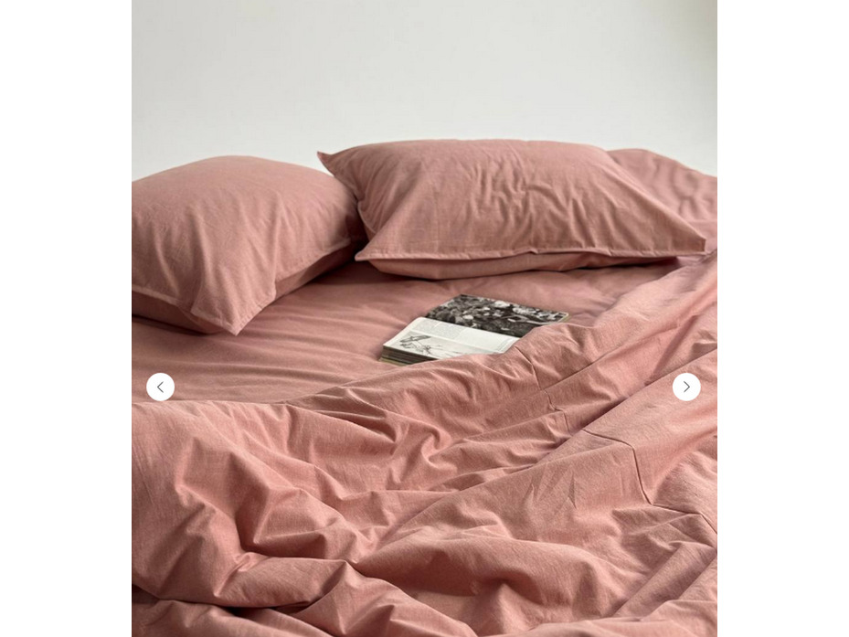 Простыня 143YD-20 Бежево-розовый уваренный хлопок 240*260 / Tia