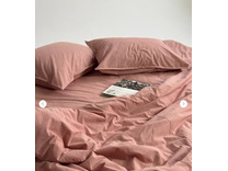 Простыня 143YD-20 Бежево-розовый уваренный хлопок 240*260 / Tia