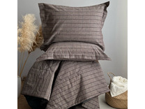 Простыня 143YD-48 Коричневый меланж клетка уваренный хлопок 240*260 / Tia