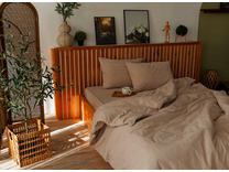 Наволочка 143YD-47 Бежевый полоса уваренный хлопок 50*70 / Tia