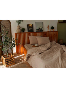 Наволочка 143YD-47 Бежевый полоса уваренный хлопок 50*70 / Tia