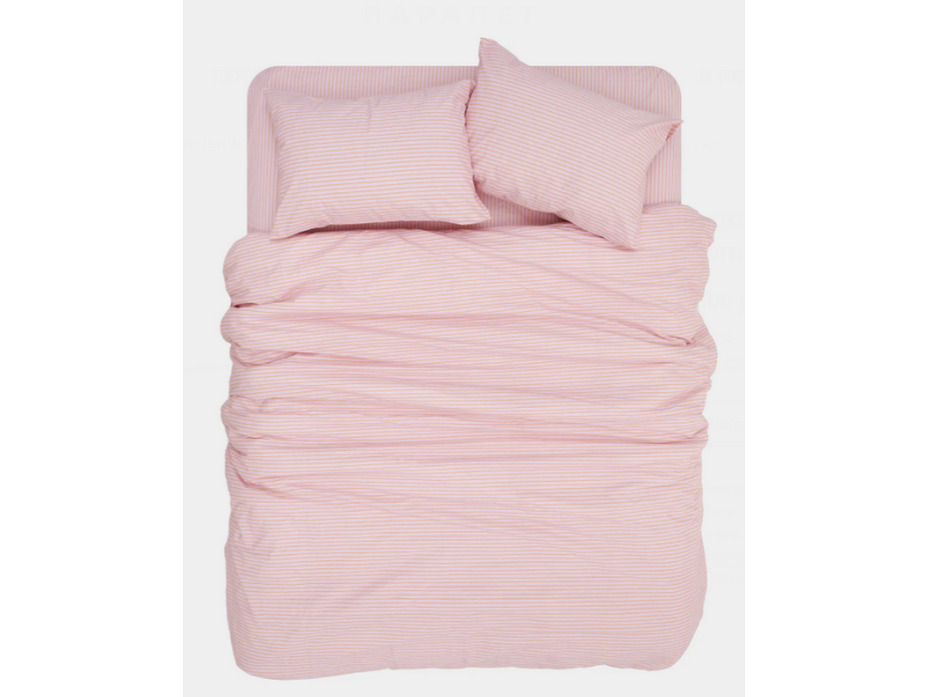 Наволочка 143YD-84 Персиковый тонкая полоса уваренный хлопок 70*70 / Tia