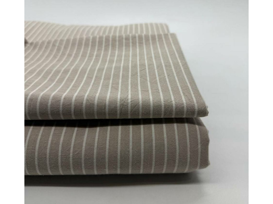 Простыня 143YD-47 Бежевый полоса уваренный хлопок 240*260 / Tia