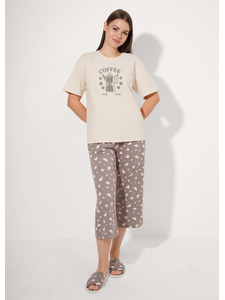 Пижама женская, футболка и капри LP26-1211/2 / Clever