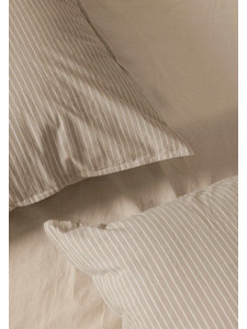 Наволочка 143YD-85 Бежевый тонкая полоса уваренный хлопок 70*70 / Tia