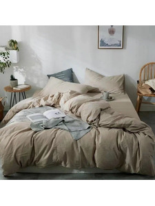 Простыня 143YD-16 Бежевый уваренный хлопок 180*260 / Tia